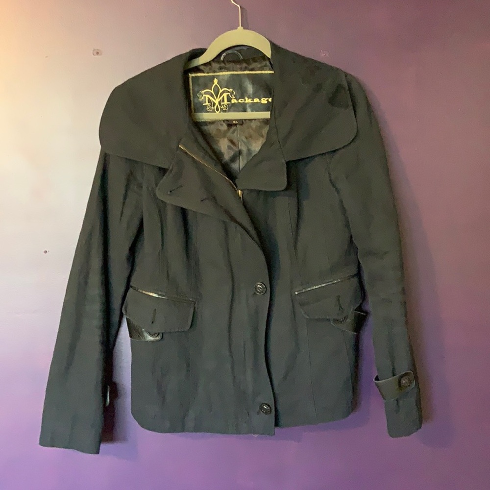 Mackage canvas and leather waist coat